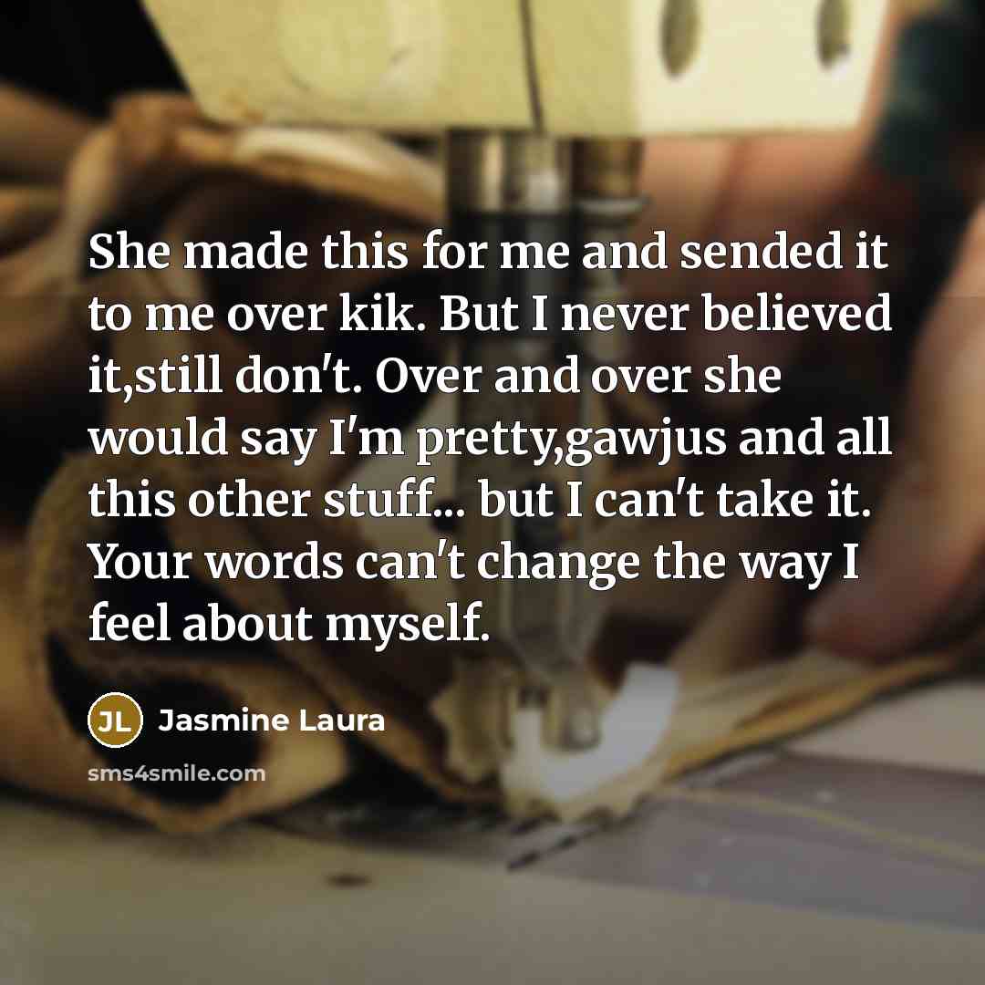 “She made this for me and sended it to me…” quote by Jasmine Laura