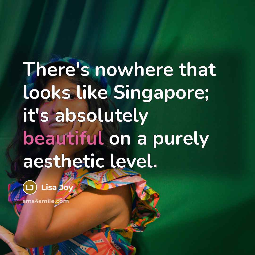 “There's nowhere that looks like Singapore; it's absolutely beautiful on…” quote by Lisa Joy