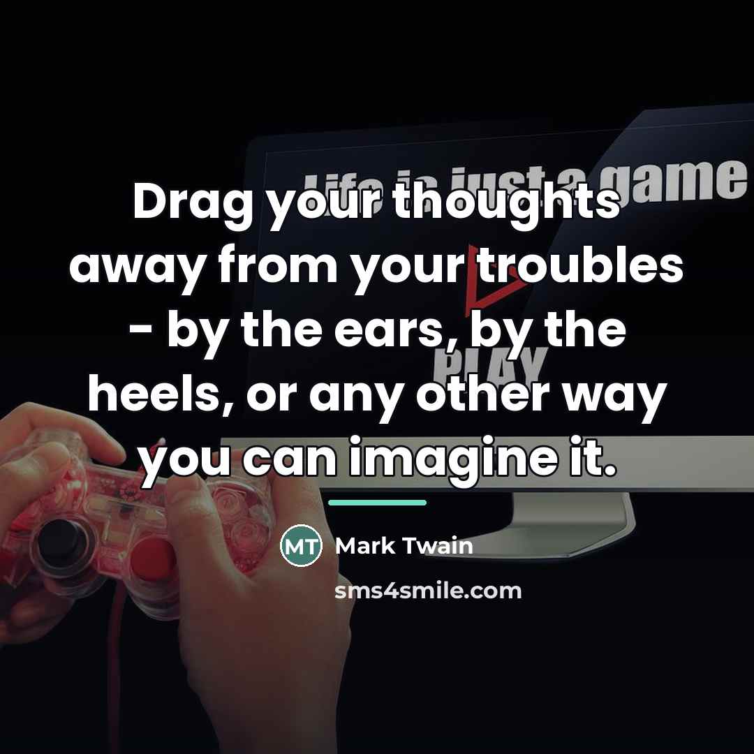 “Drag your thoughts away from your troubles - by the…” quote by Mark Twain