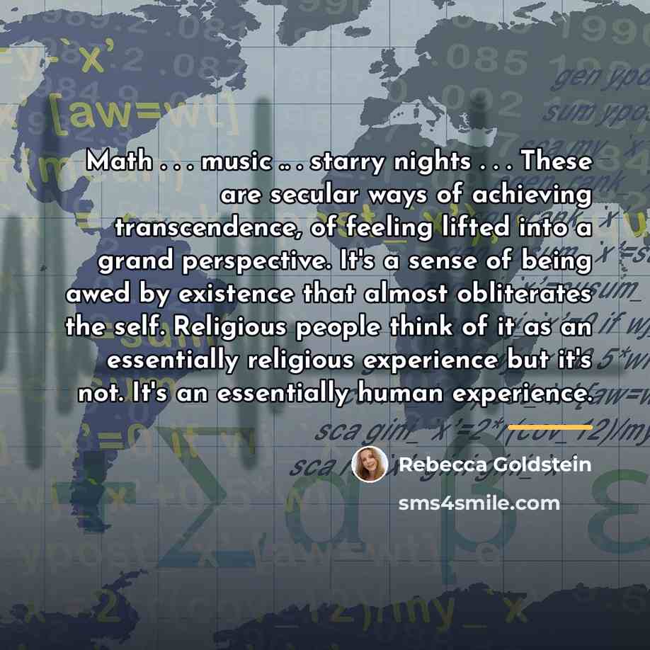 “Math . . . music .. . starry nights .…” quote by Rebecca Goldstein