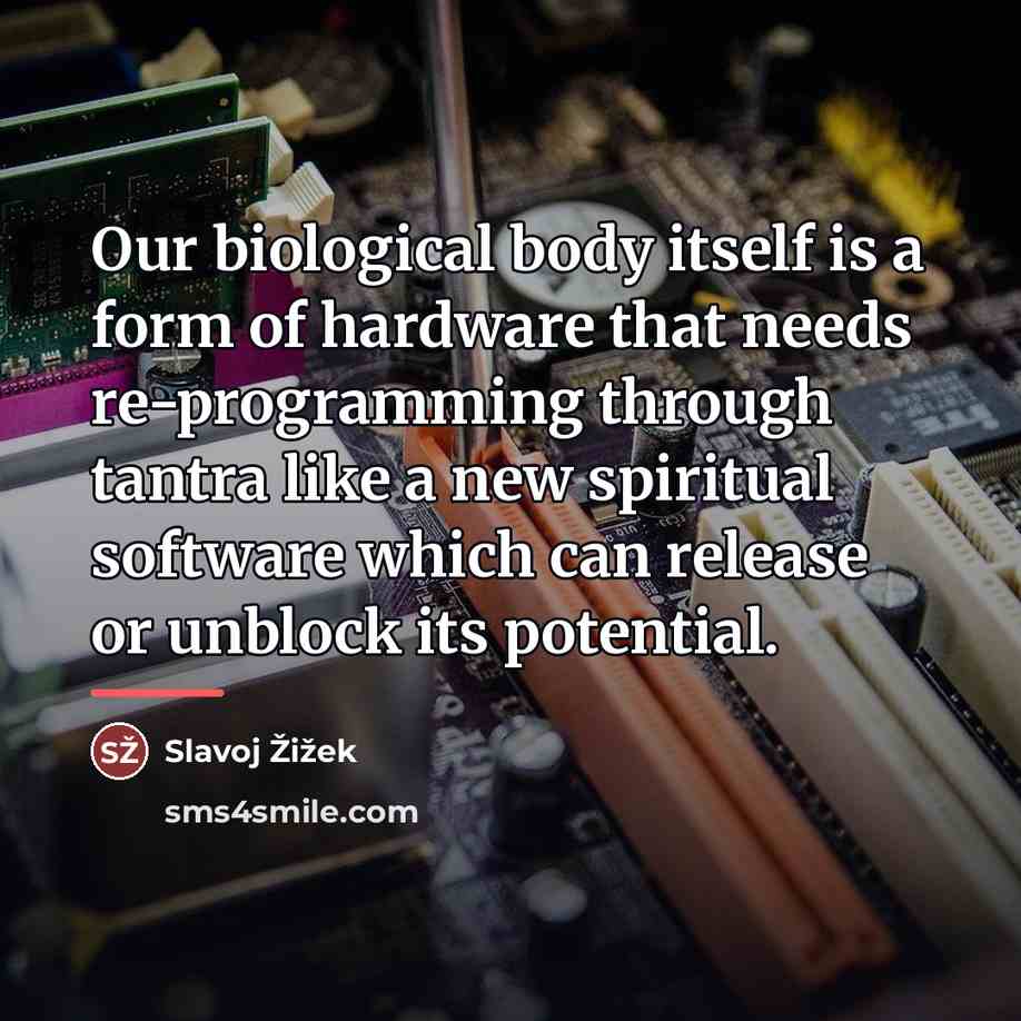 “Our biological body itself is a form of hardware that…” quote by Slavoj Žižek
