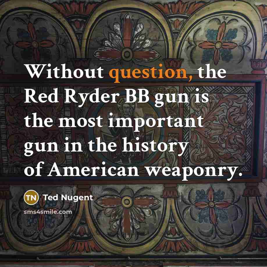 “Without question, the Red Ryder BB gun is the most important gun in the history of American weaponry.” quote by Ted Nugent