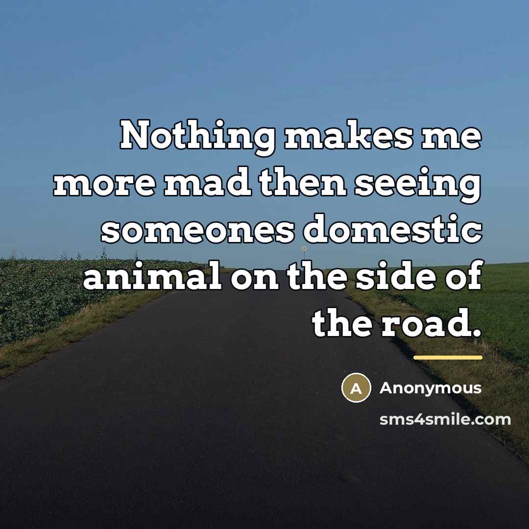 “Nothing makes me more mad then seeing someones domestic animal…” quote by Anonymous