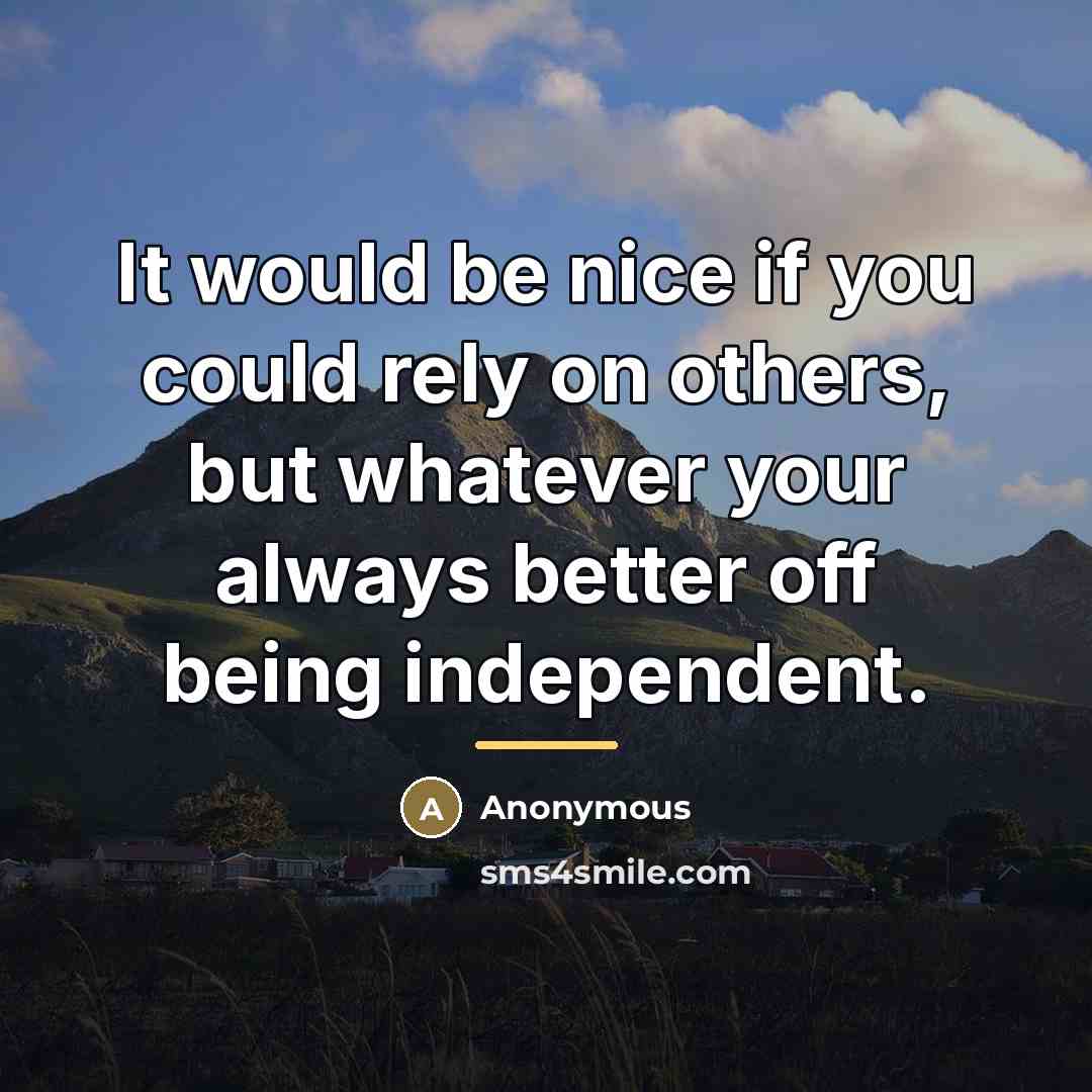 “It would be nice if you could rely on others,…” quote by Anonymous