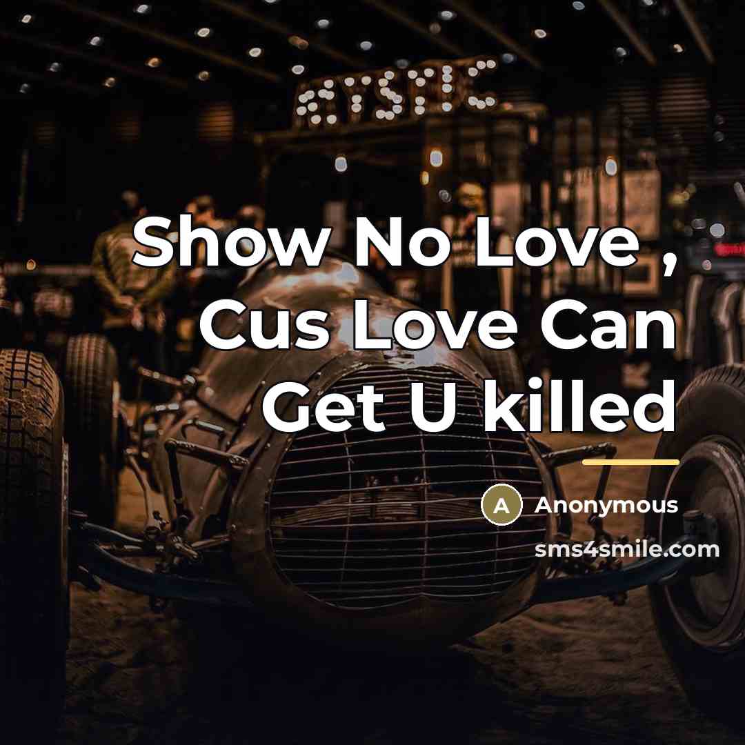 “Show No Love , Cus Love Can Get U killed…” quote by Anonymous