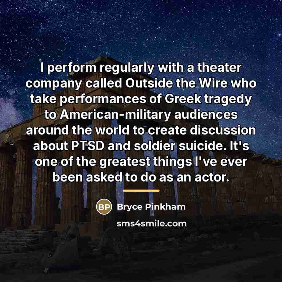 “I perform regularly with a theater company called Outside the…” quote by Bryce Pinkham