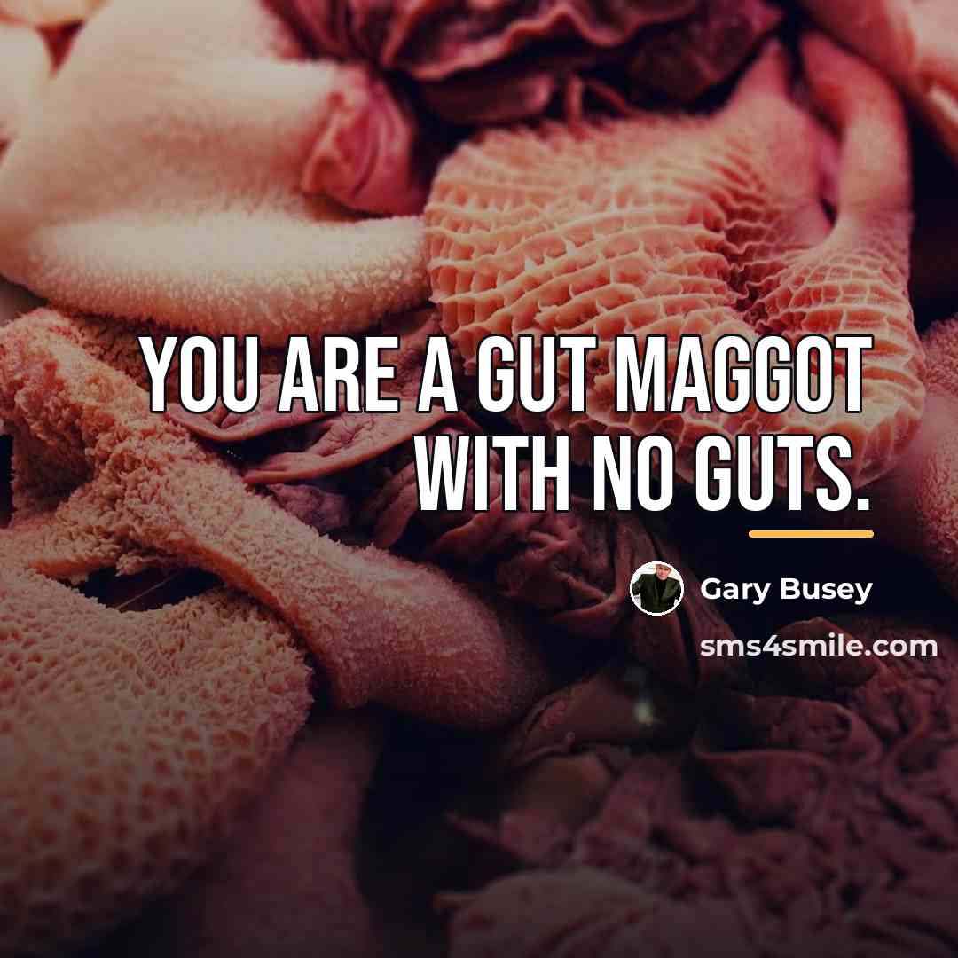 “You are a gut maggot with no guts.…” quote by Gary Busey