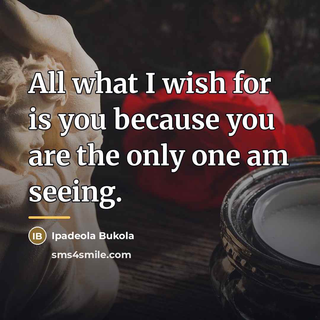 “All what I wish for is you because you are…” quote by Ipadeola Bukola