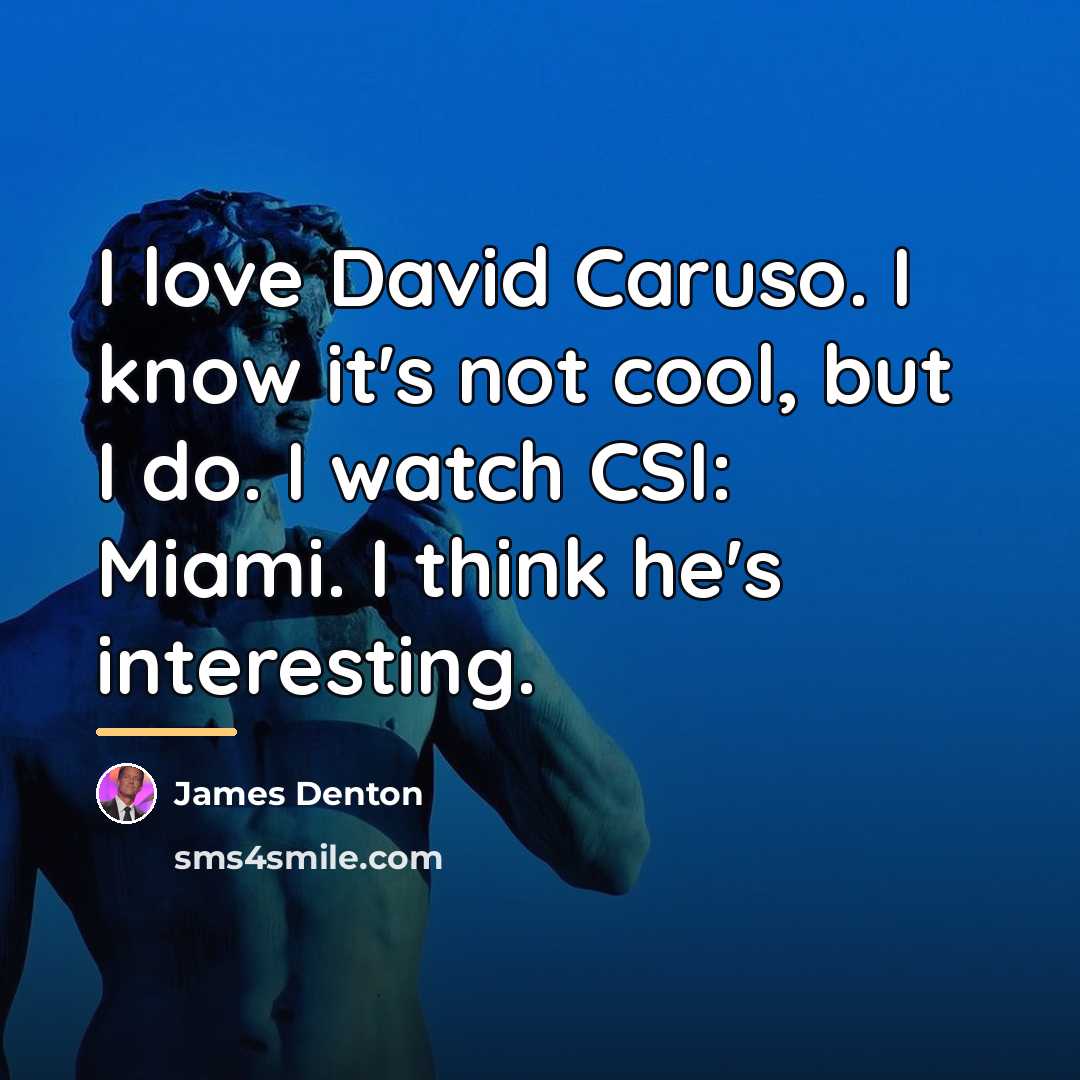 “I love David Caruso. I know it's not cool, but…” quote by James Denton