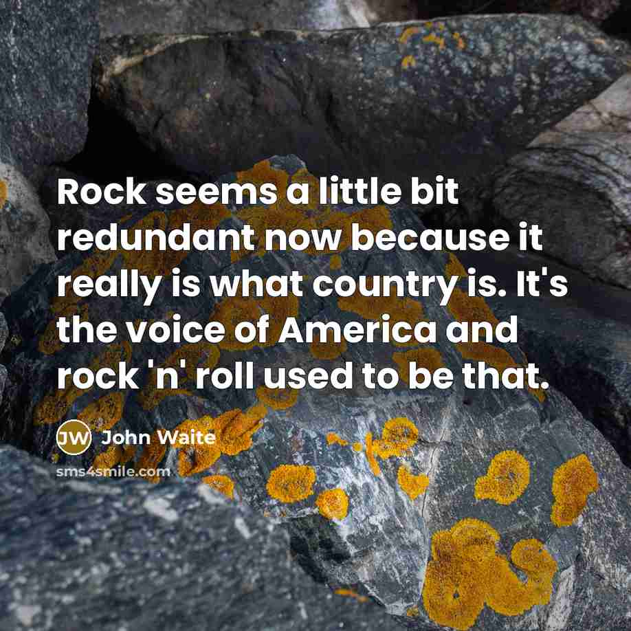 “Rock seems a little bit redundant now because it really…” quote by John Waite