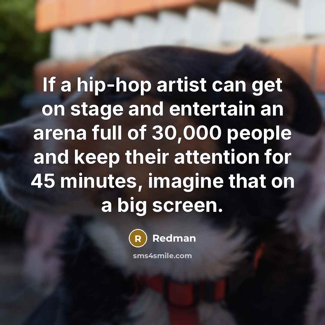 “If a hip-hop artist can get on stage and entertain…” quote by Redman