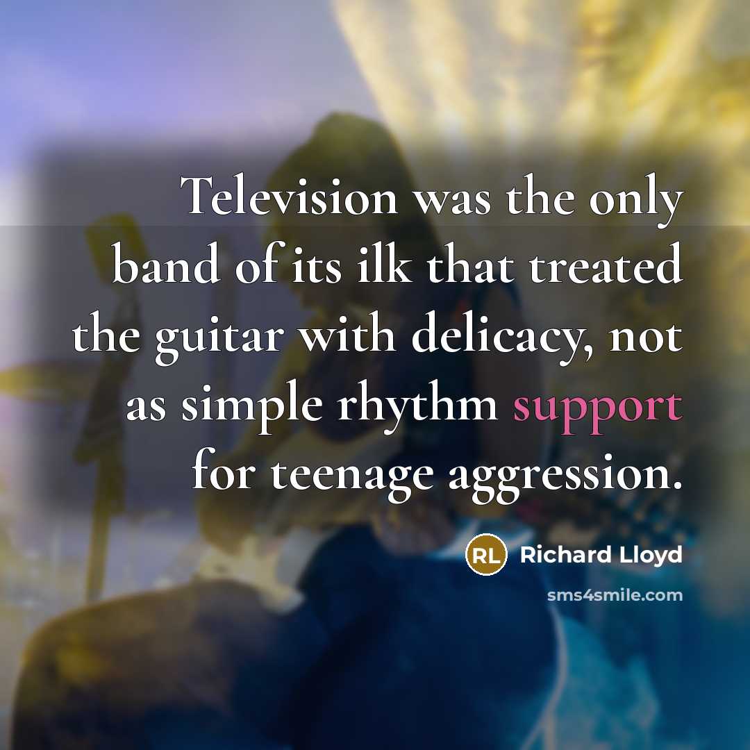 “Television was the only band of its ilk that treated…” quote by Richard Lloyd