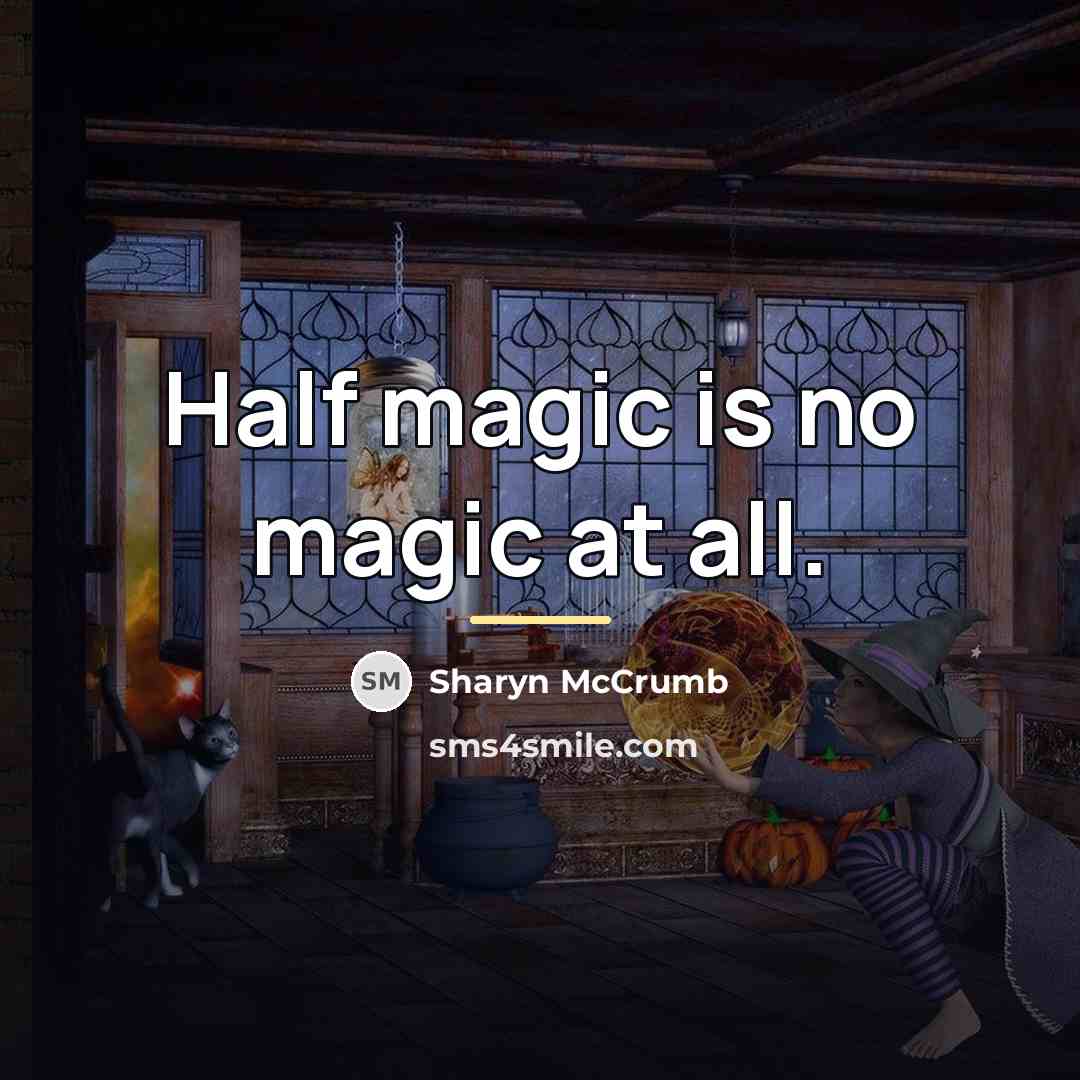 “Half magic is no magic at all.…” quote by Sharyn McCrumb
