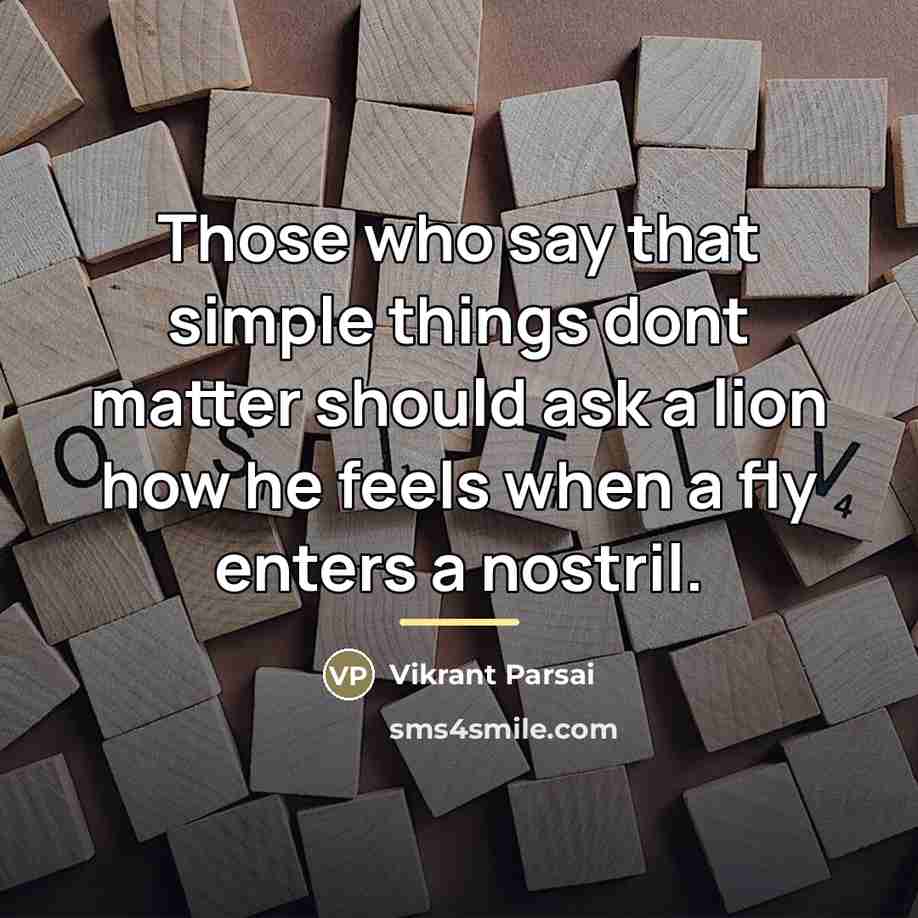 “Those who say that simple things dont matter should ask…” quote by Vikrant Parsai