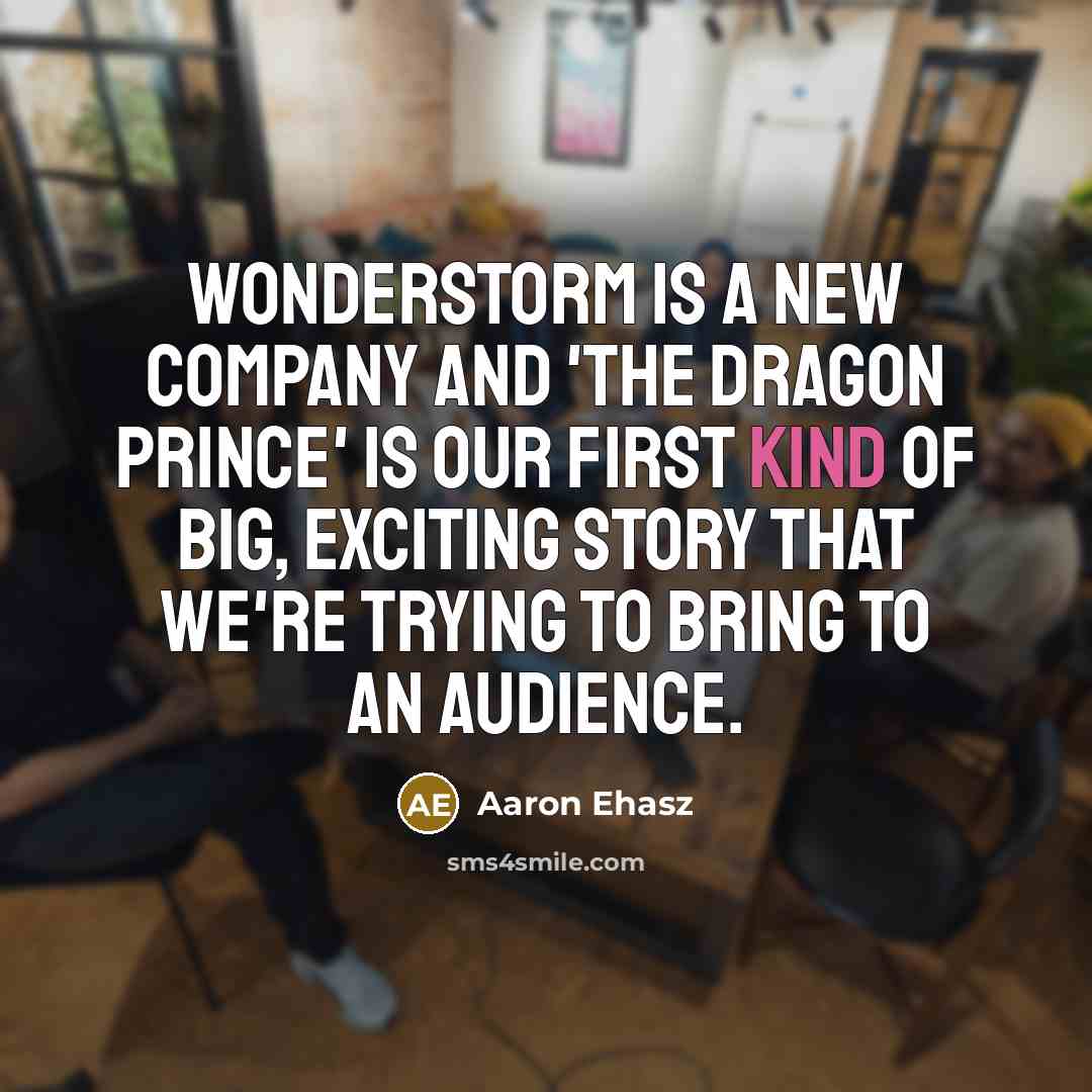 “Wonderstorm is a new company and 'The Dragon Prince' is…” quote by Aaron Ehasz