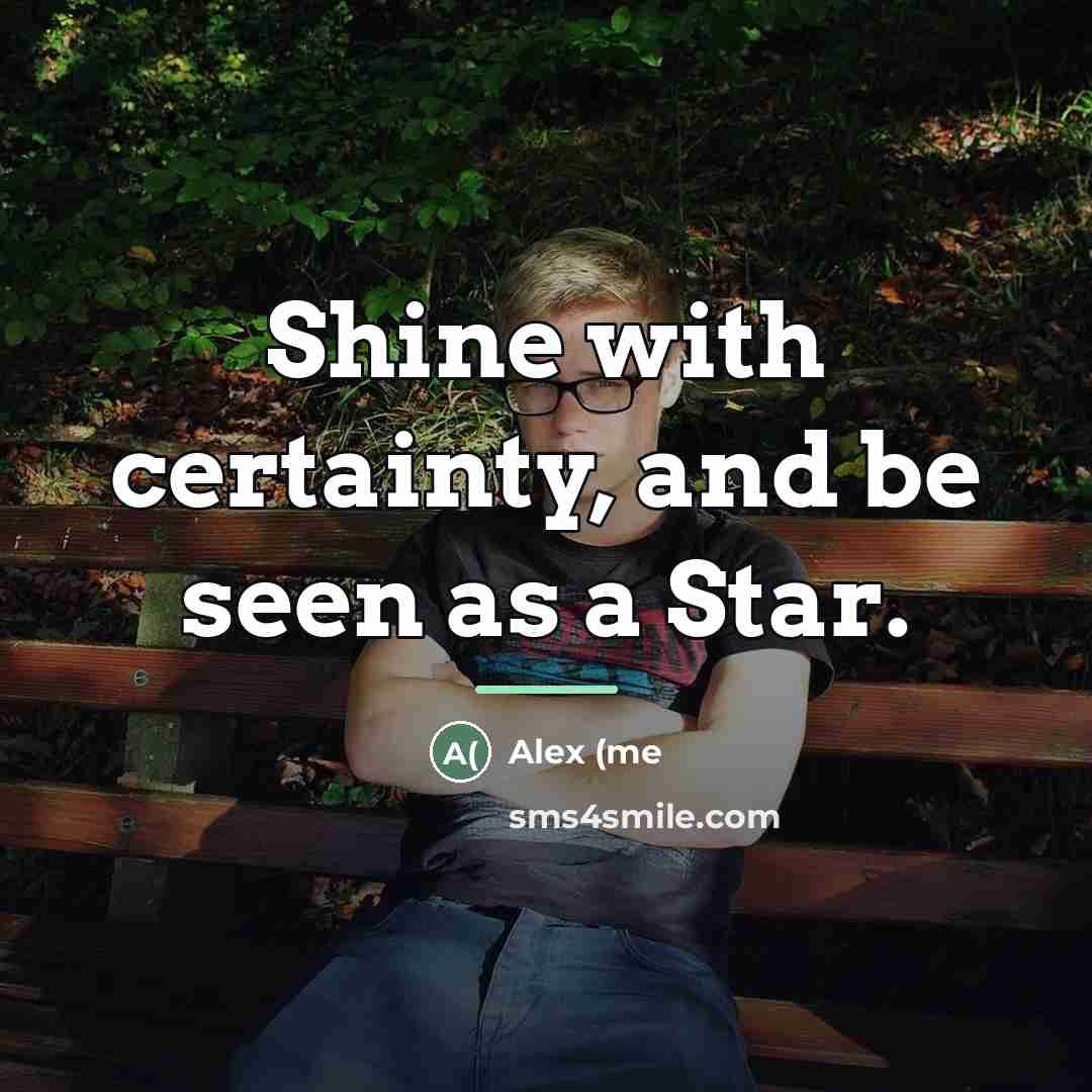“Shine with certainty, and be seen as a Star.…” quote by Alex (me