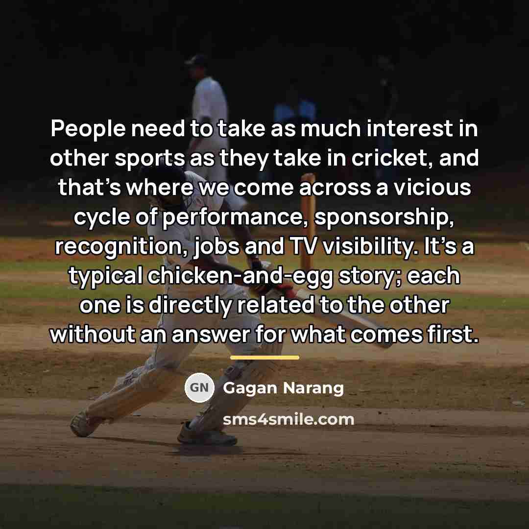 “People need to take as much interest in other sports…” quote by Gagan Narang