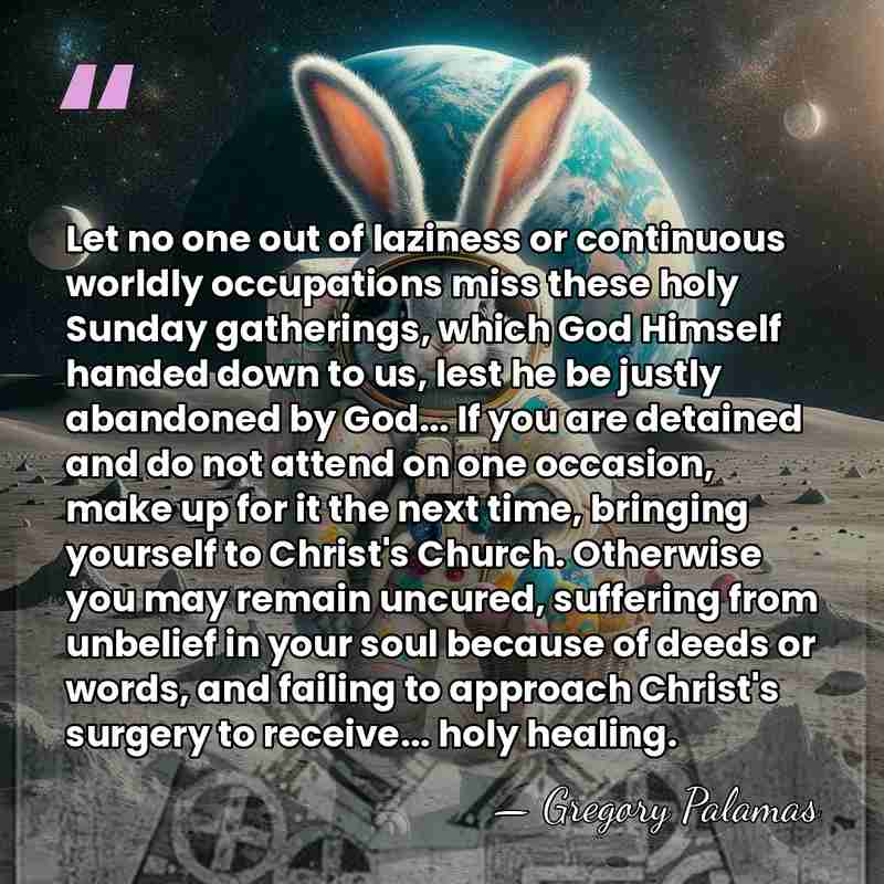 Let no one out of laziness or continuous worldly occupations miss these&hellip; - Gregory Palamas