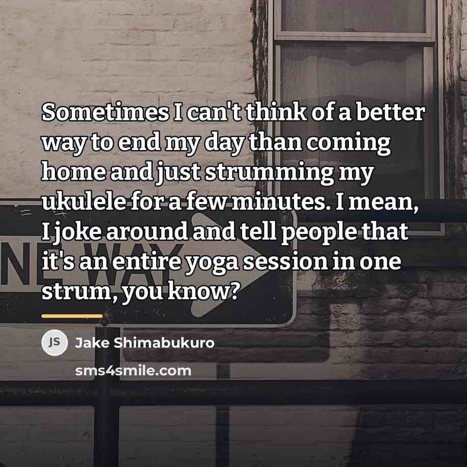 “Sometimes I can't think of a better way to end…” quote by Jake Shimabukuro