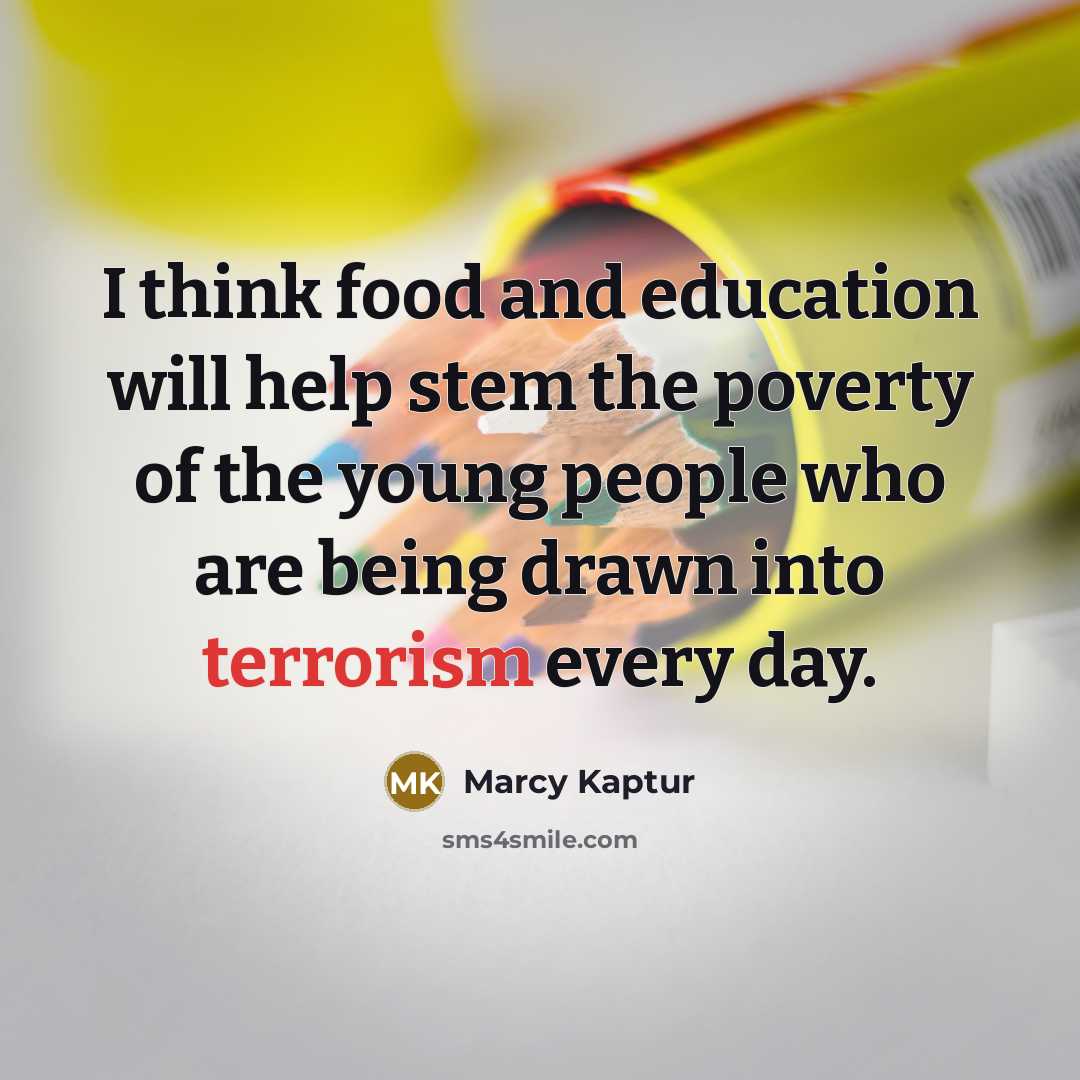 “I think food and education will help stem the poverty…” quote by Marcy Kaptur