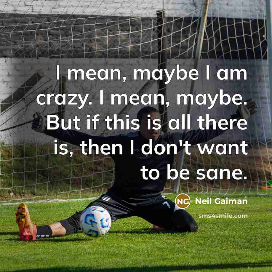 “I mean, maybe I am crazy. I mean, maybe. But…” quote by Neil Gaiman
