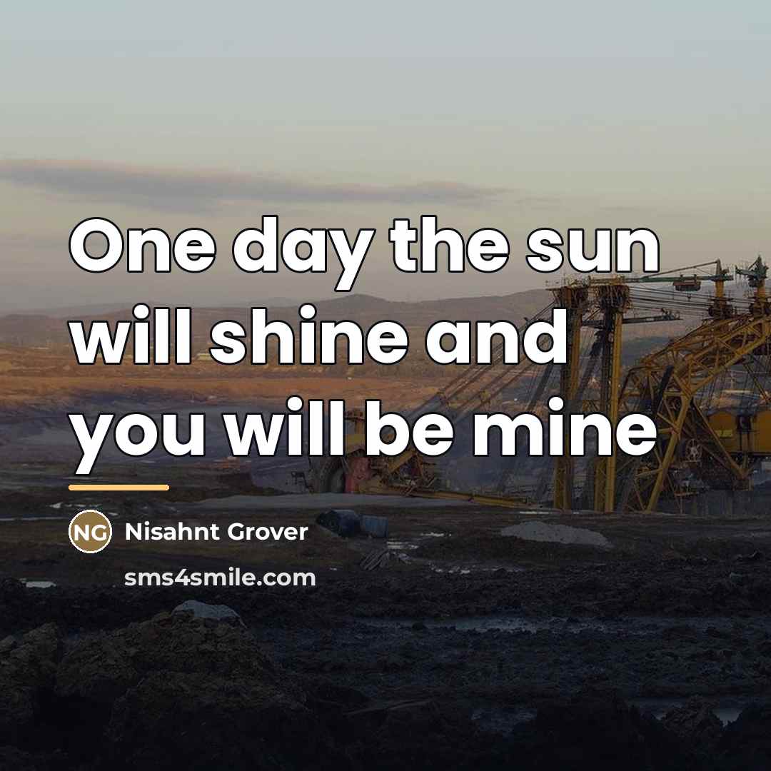 “One day the sun will shine and you will be…” quote by Nisahnt Grover