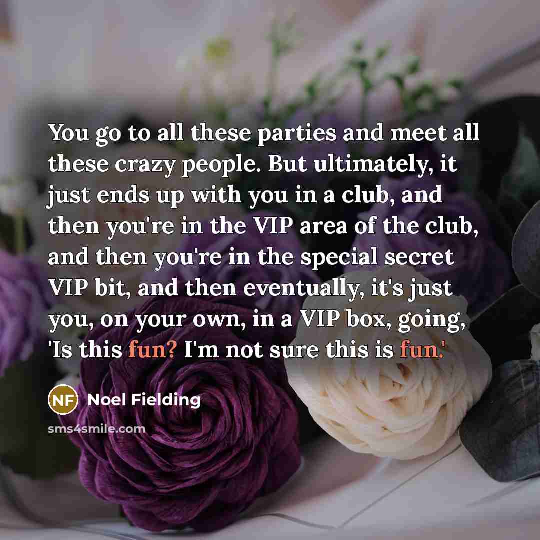 “You go to all these parties and meet all these…” quote by Noel Fielding