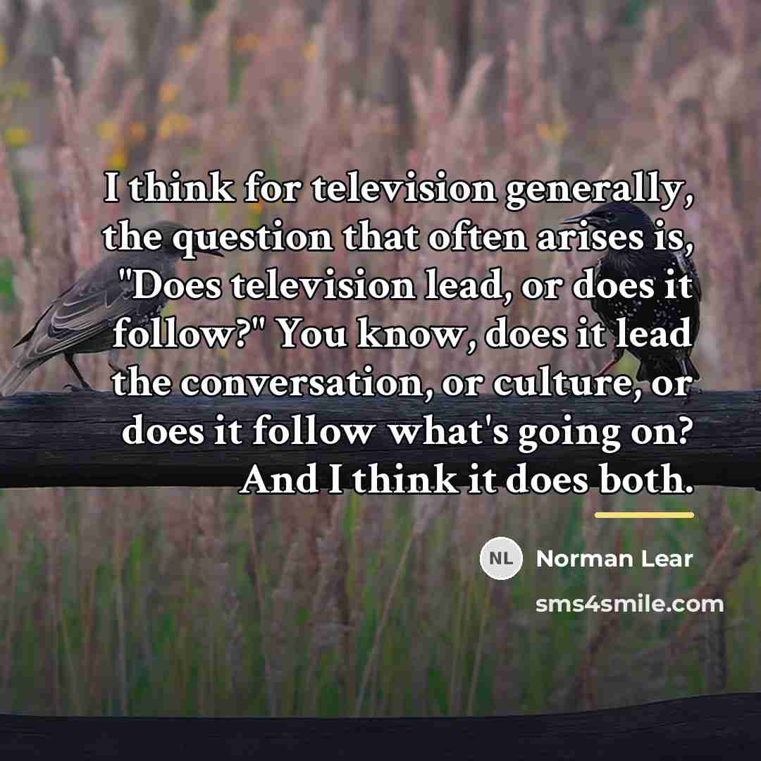 “I think for television generally, the question that often arises…” quote by Norman Lear
