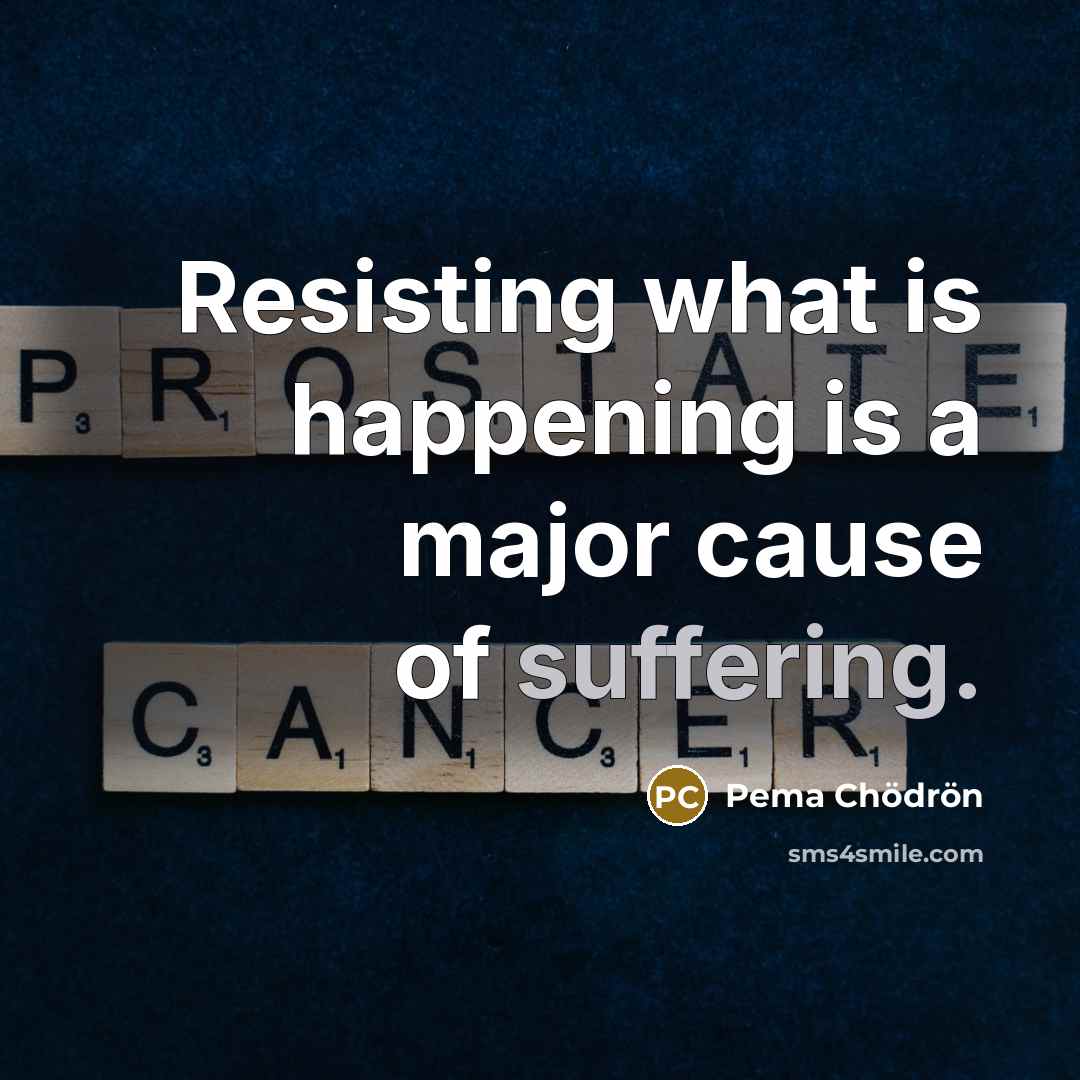 “Resisting what is happening is a major cause of suffering.…” quote by Pema Chodron