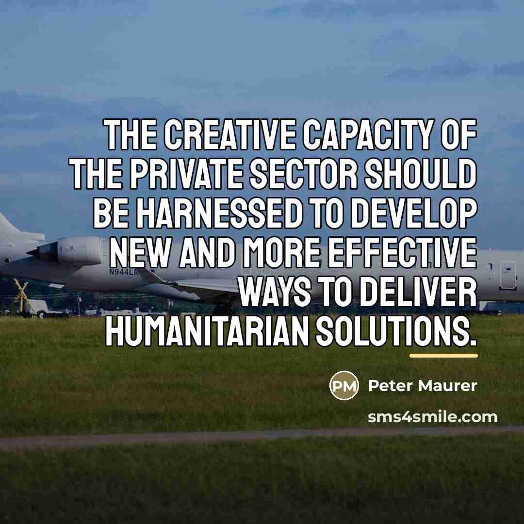“The creative capacity of the private sector should be harnessed…” quote by Peter Maurer