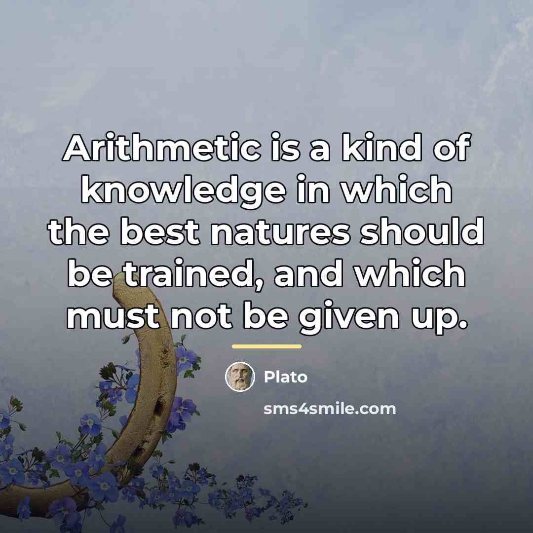 “Arithmetic is a kind of knowledge in which the best…” quote by Plato