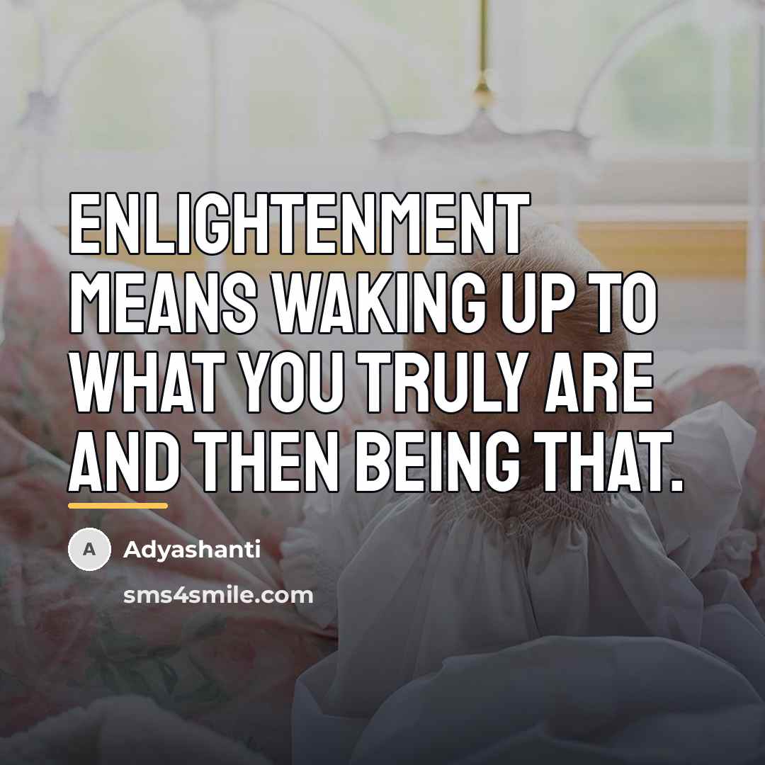 “Enlightenment means waking up to what you truly are and…” quote by Adyashanti