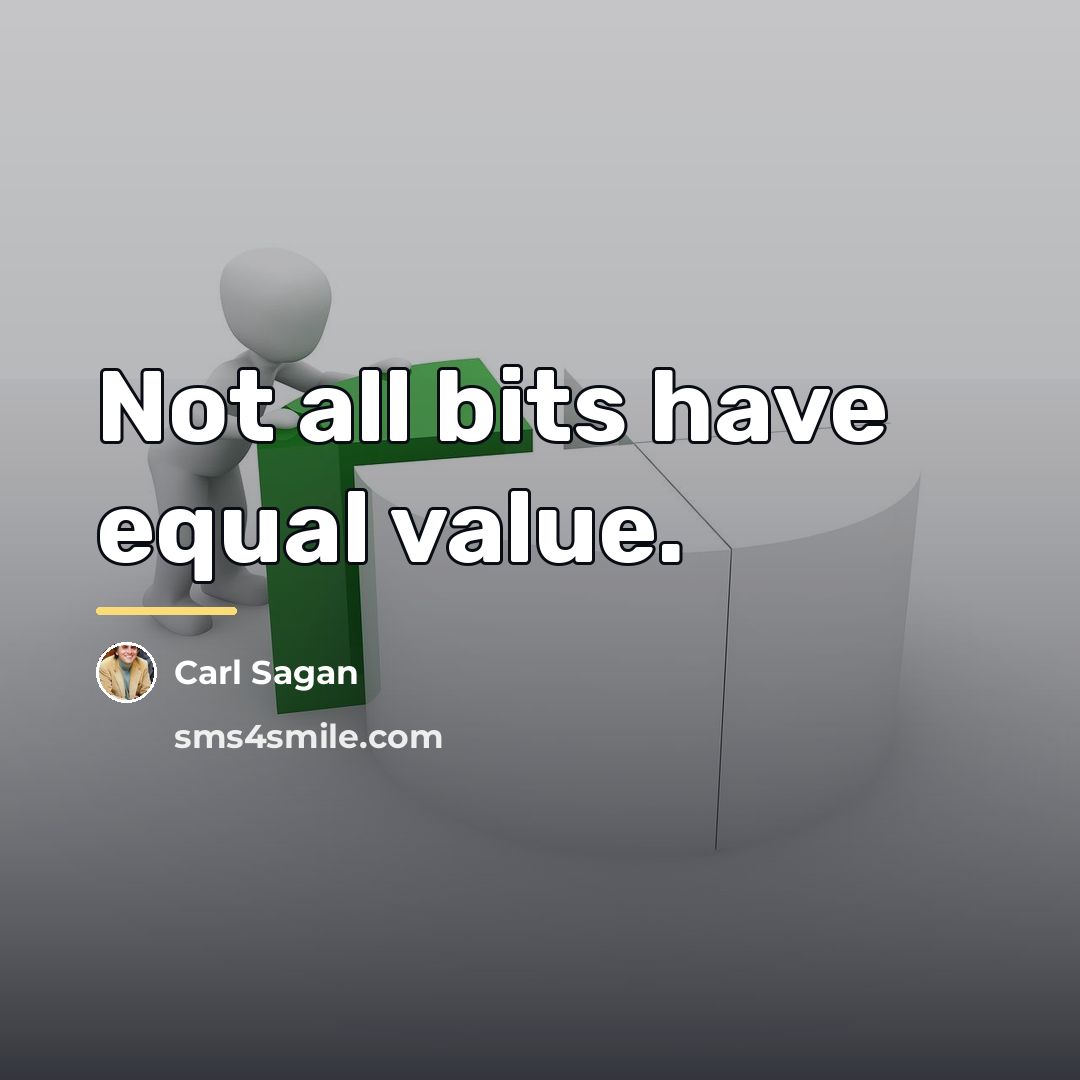 “Not all bits have equal value.…” quote by Carl Sagan