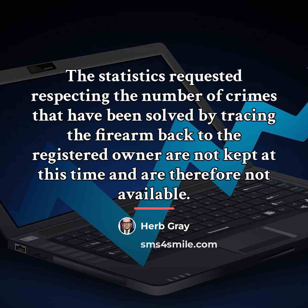 “The statistics requested respecting the number of crimes that have…” quote by Herb Gray