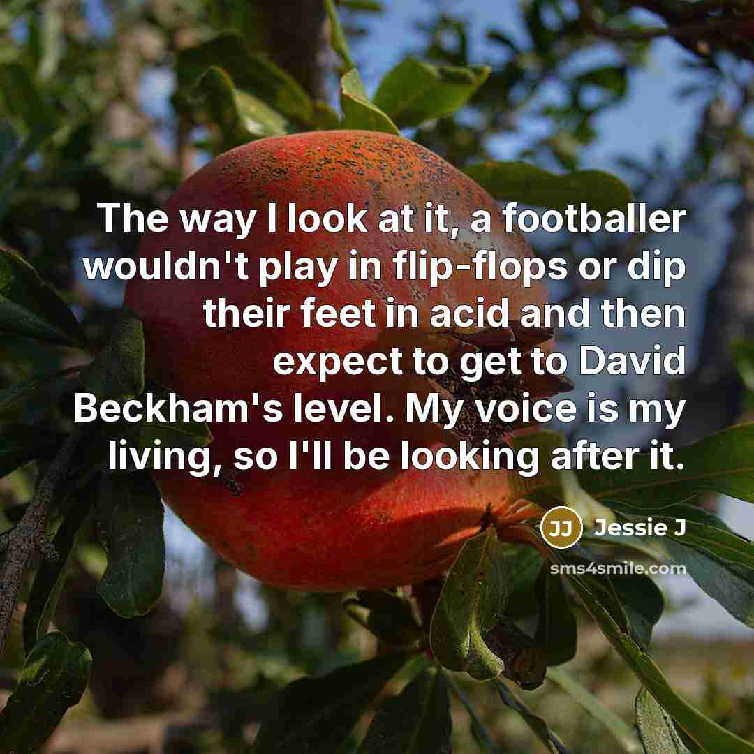“The way I look at it, a footballer wouldn't play…” quote by Jessie J