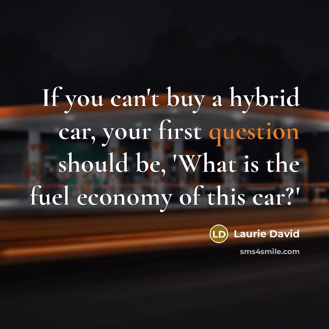 “If you can't buy a hybrid car, your first question…” quote by Laurie David