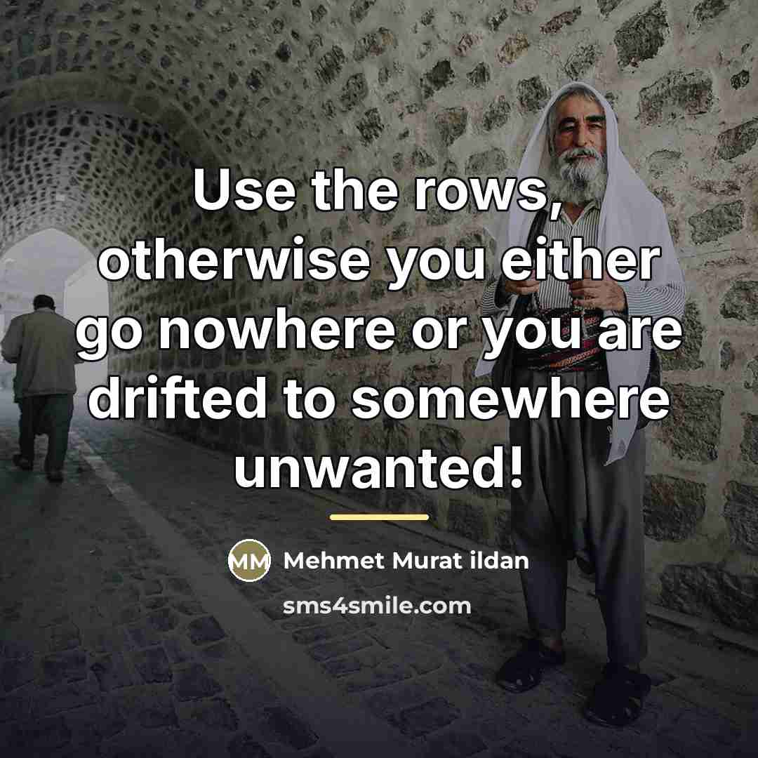 “Use the rows, otherwise you either go nowhere or you…” quote by Mehmet Murat Ildan