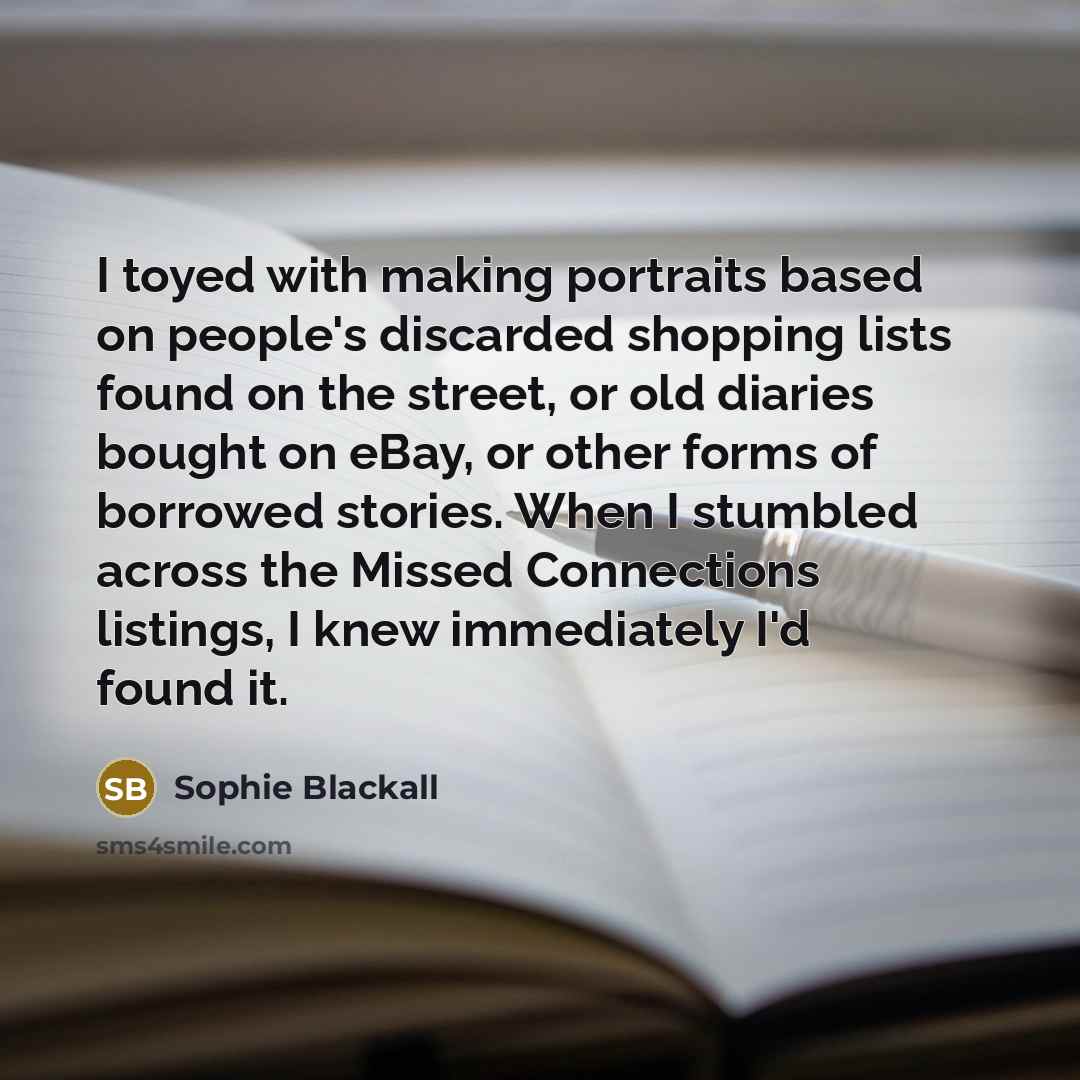“I toyed with making portraits based on people's discarded shopping…” quote by Sophie Blackall
