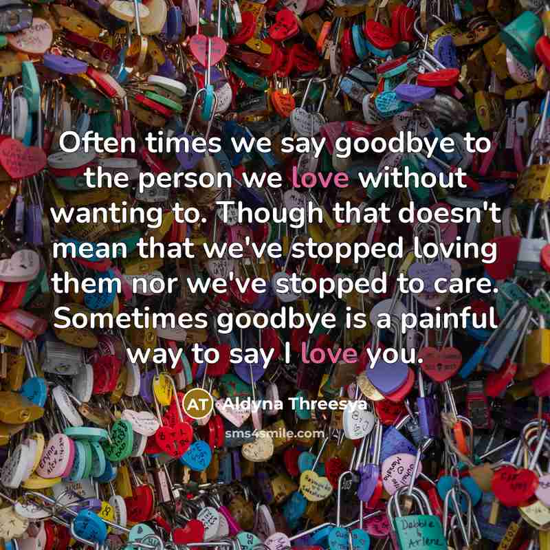 “Often times we say goodbye to the person we love…” quote by Aldyna Threesya
