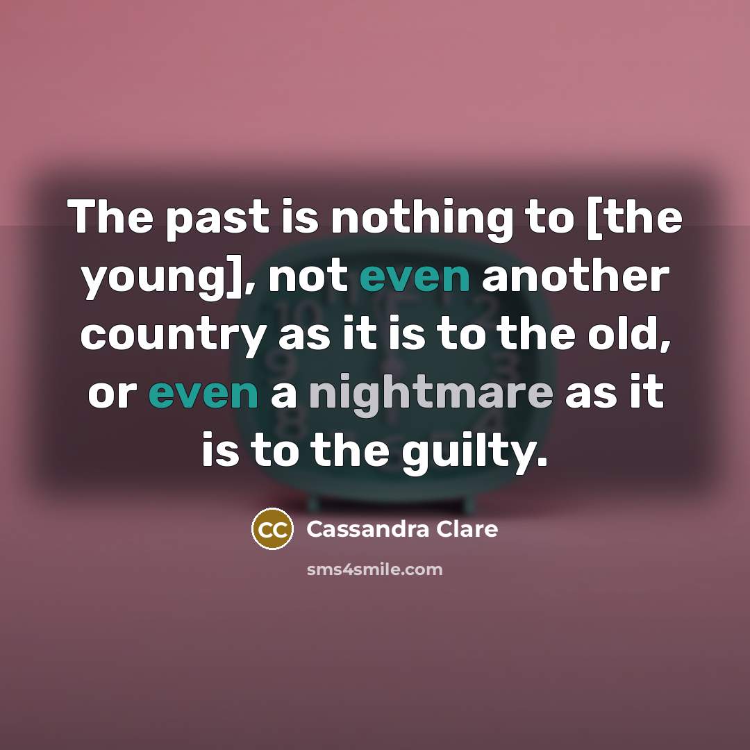 “The past is nothing to [the young], not even another…” quote by Cassandra Clare
