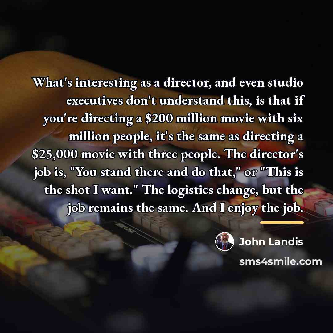“What's interesting as a director, and even studio executives don't…” quote by John Landis