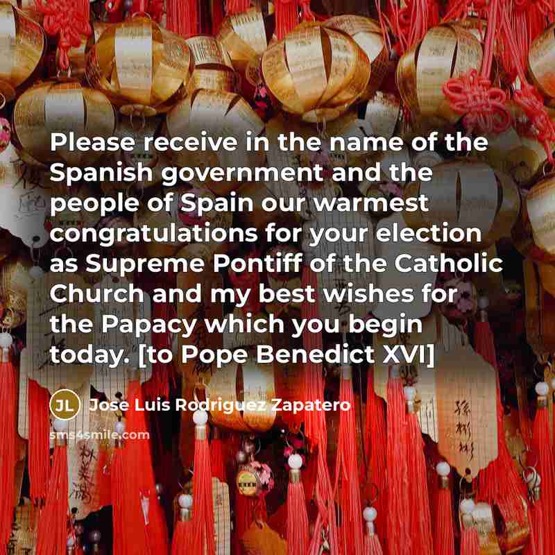 “Please receive in the name of the Spanish government and…” quote by Jose Luis Rodriguez Zapatero