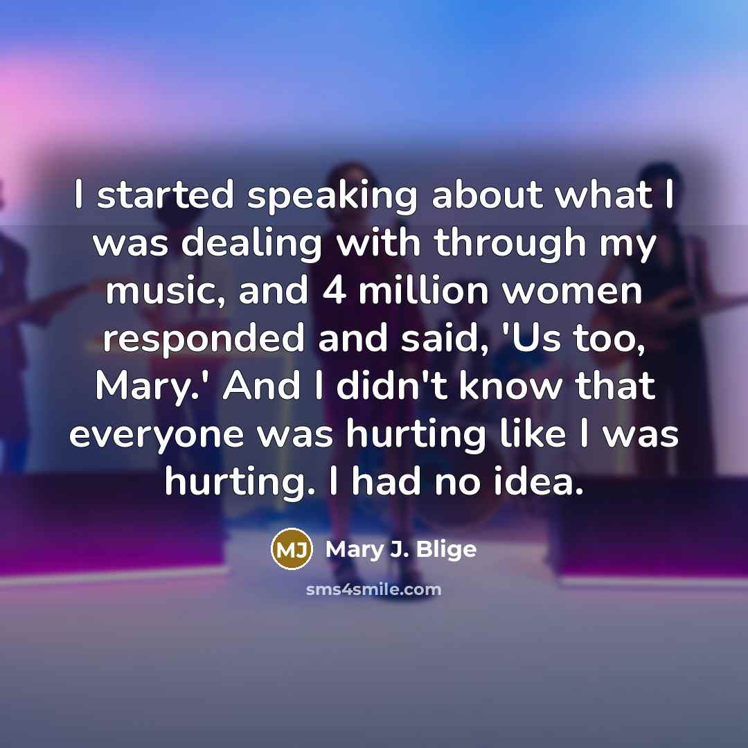 “I started speaking about what I was dealing with through…” quote by Mary J. Blige