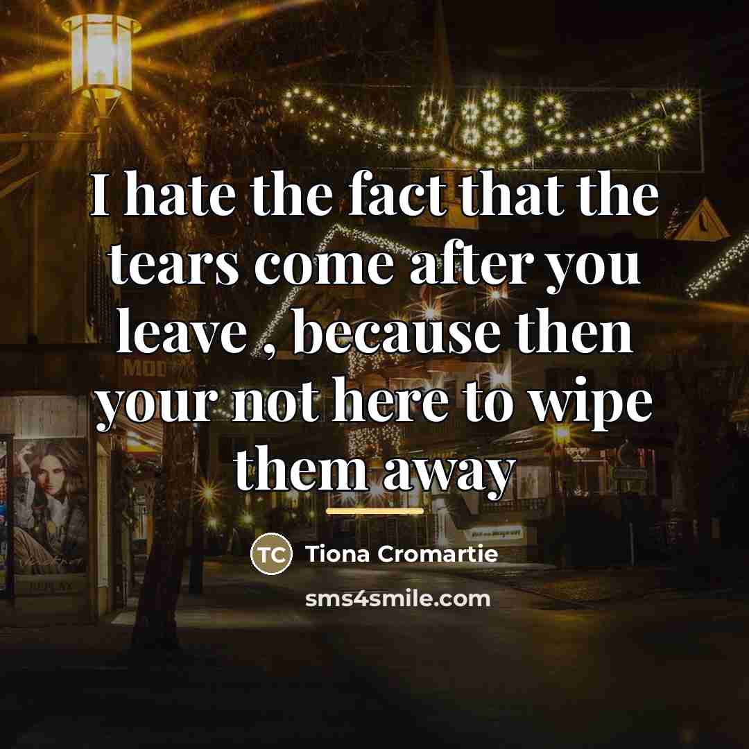 “I hate the fact that the tears come after you…” quote by Tiona Cromartie