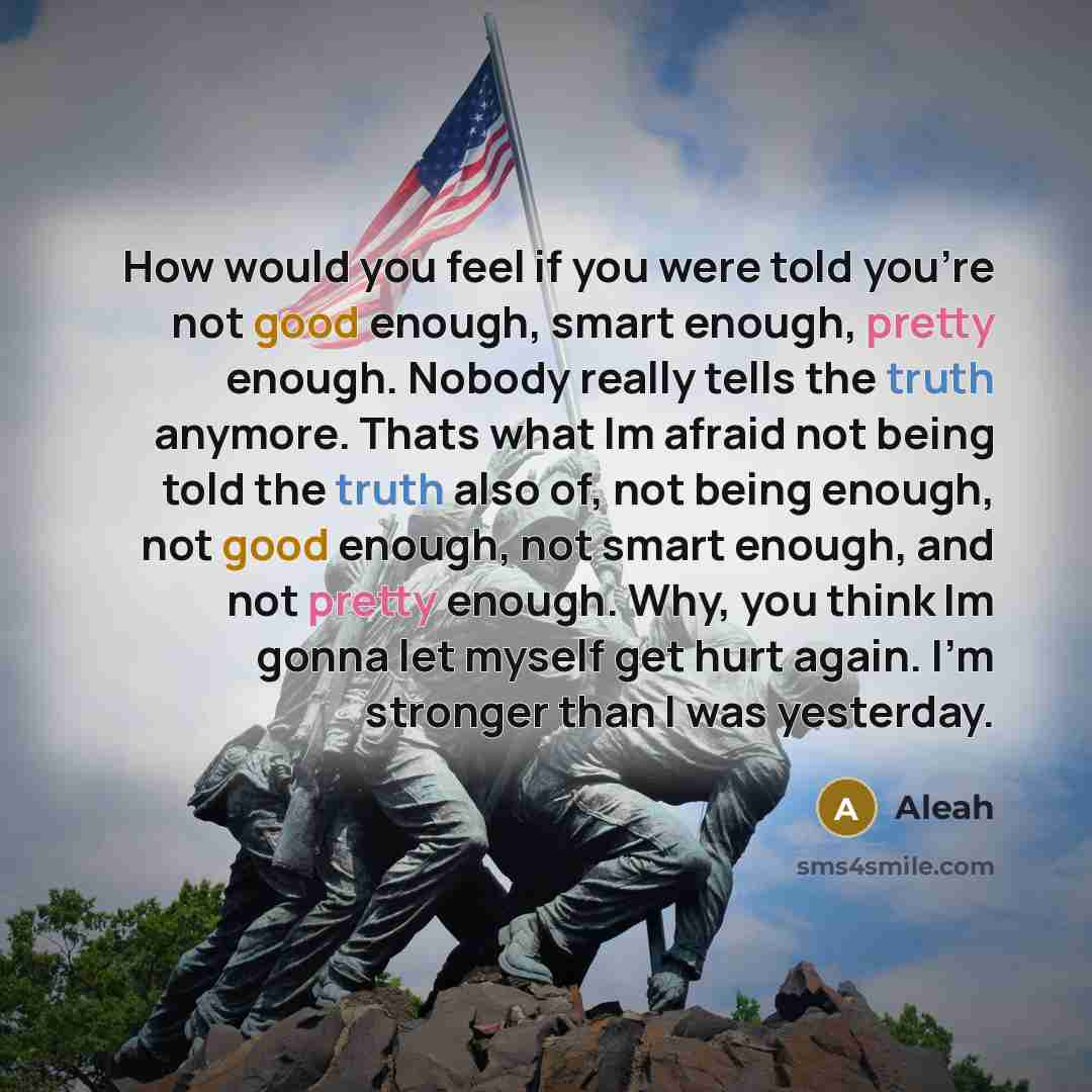 “How would you feel if you were told you're not…” quote by Aleah