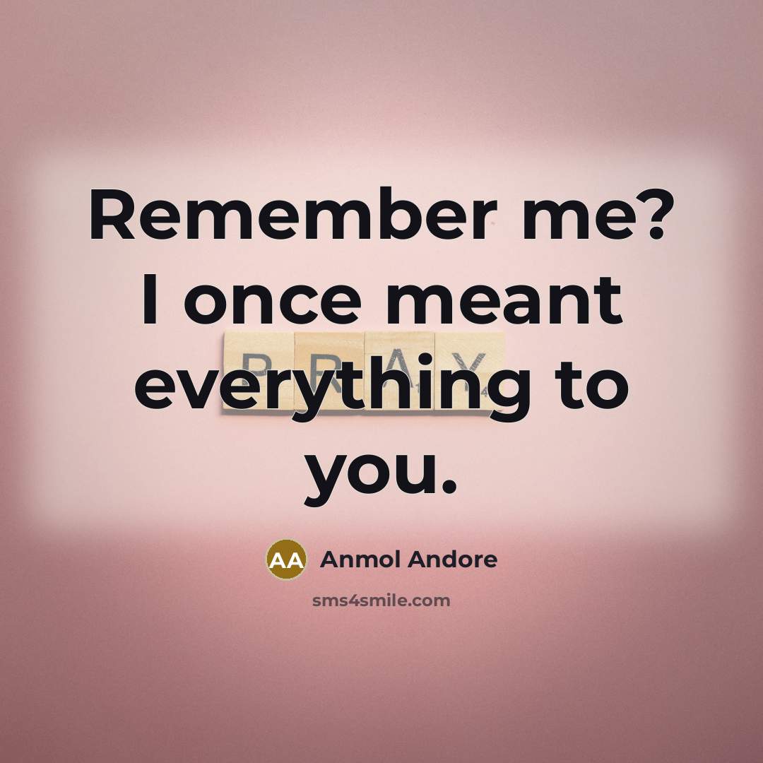 “Remember me? I once meant everything to you.” quote by Anmol Andore