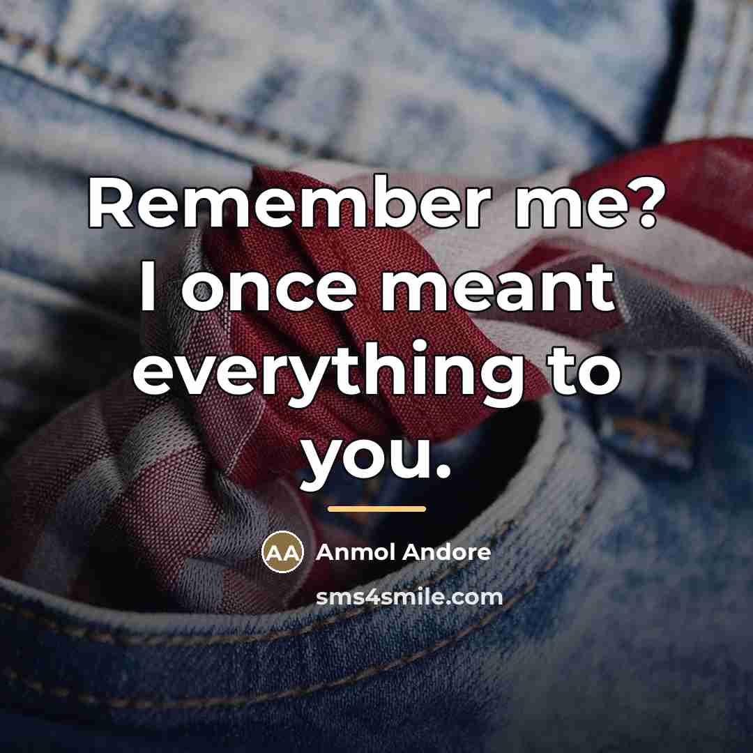 “Remember me? I once meant everything to you.…” quote by Anmol Andore
