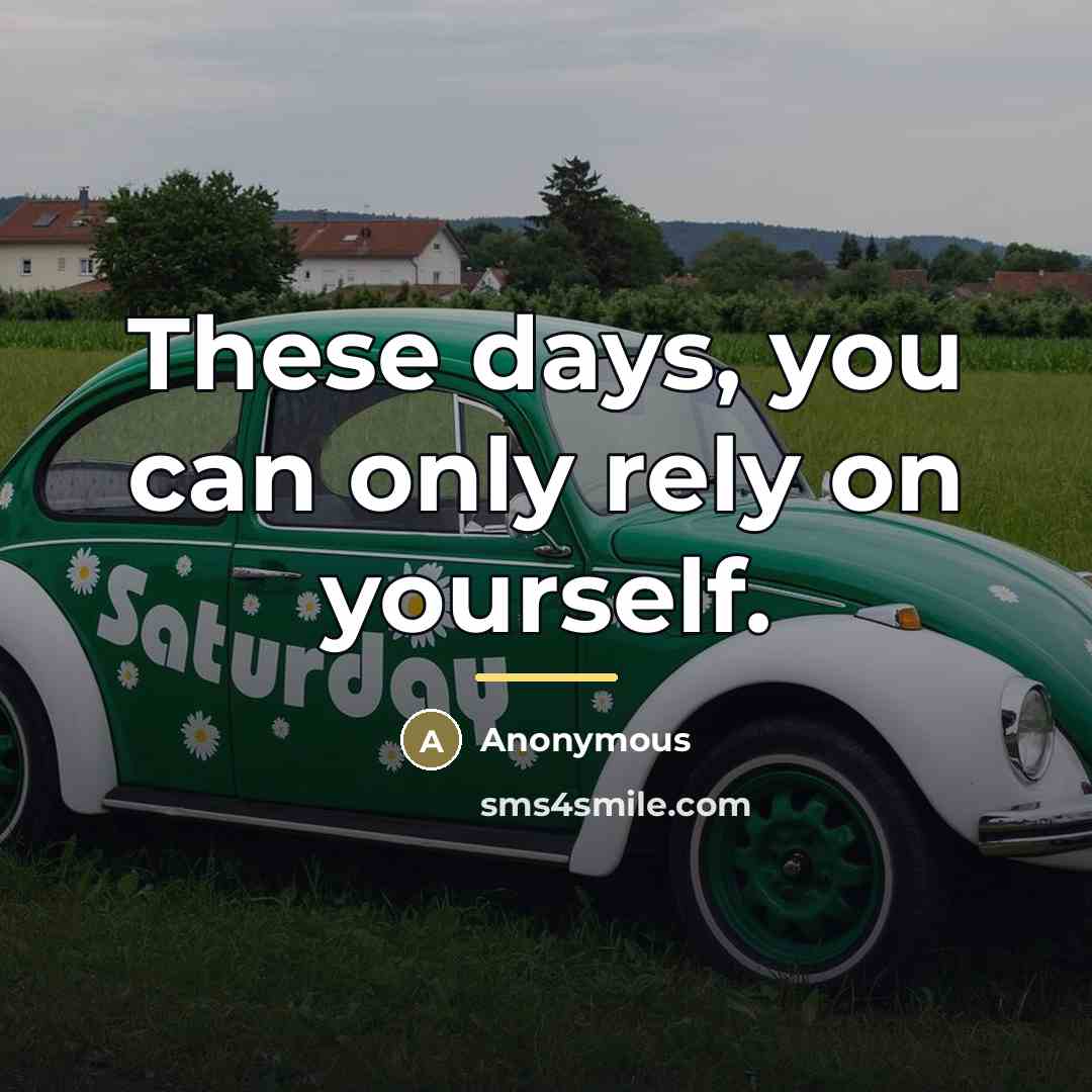 “These days, you can only rely on yourself.…” quote by Anonymous