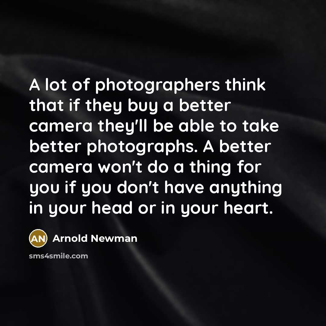 “A lot of photographers think that if they buy a…” quote by Arnold Newman