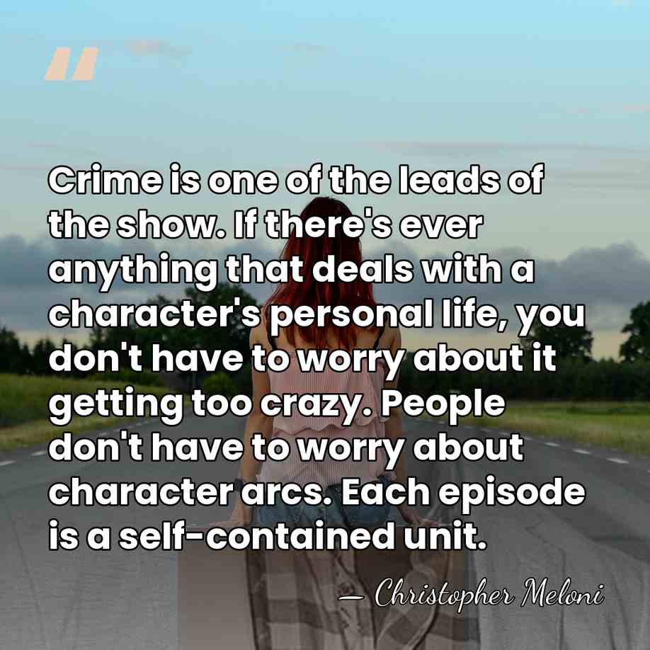 Crime is one of the leads of the show. If there's ever&hellip; - Christopher Meloni